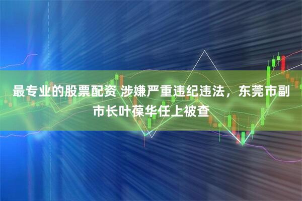 最专业的股票配资 涉嫌严重违纪违法，东莞市副市长叶葆华任上被查