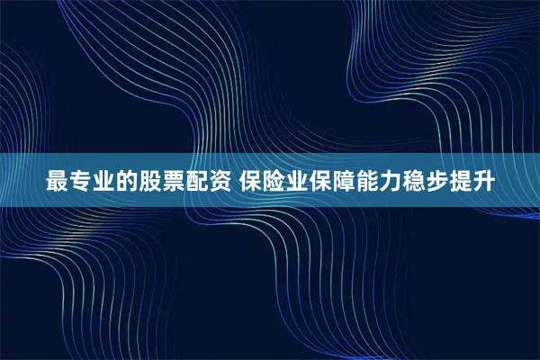 最专业的股票配资 保险业保障能力稳步提升